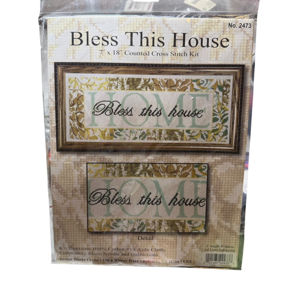 Design Works Crafts Bless This House Cross Stitch Kit Housewarming Gift New